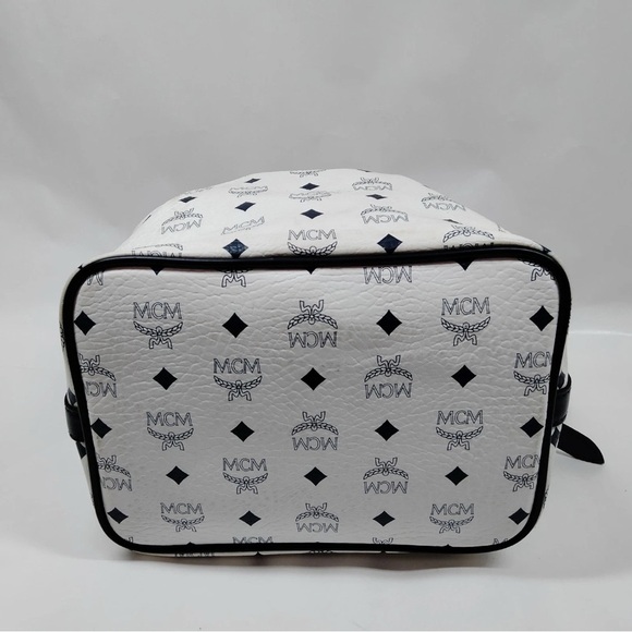MCM Black and White Logo Shoulder Bag - Picture 4 of 9